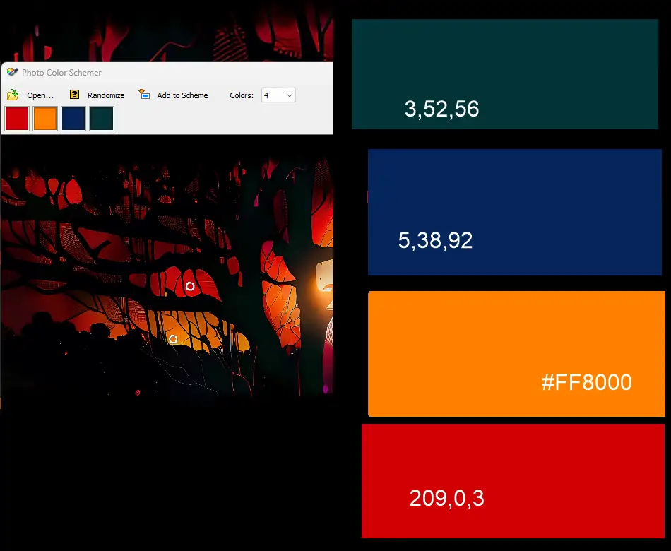 The few Colors of Fred Fioto Web Colors