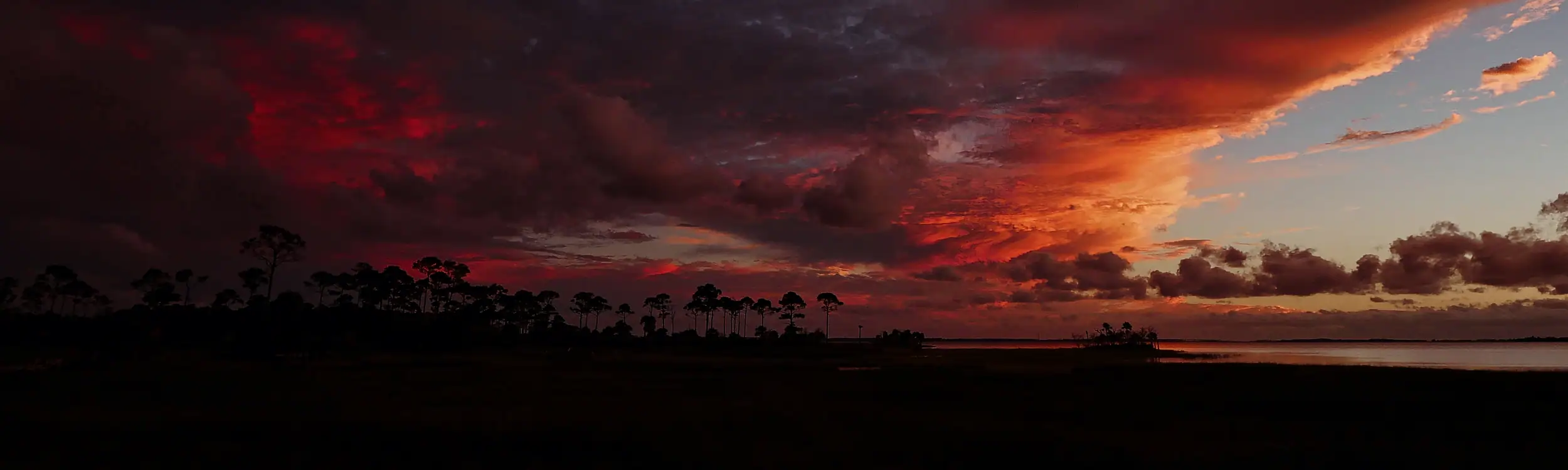 The shores of St. Joseph Bay in Simmons Bayou during a storm
